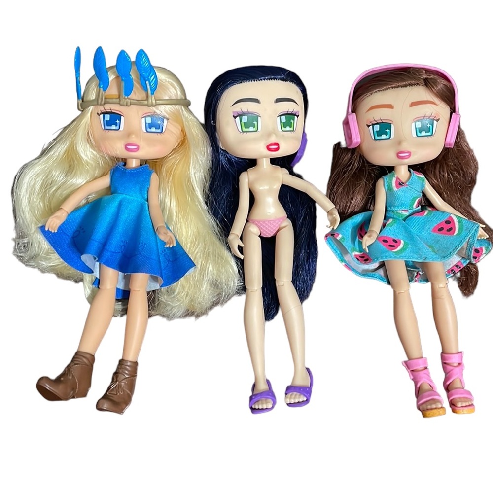 Jay At Play 2017 Boxy Girls Set of 3 Dolls Willa, Brooklyn and Riley 8 Inch Tall